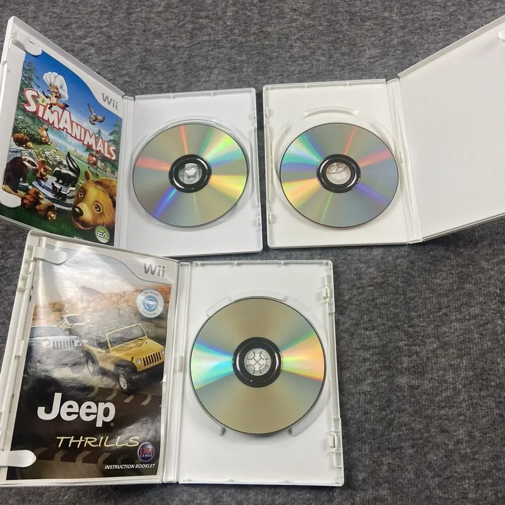 Wii Game Assorted Titles (Lot OF 3) Untested As Is Scratches Sim Animals